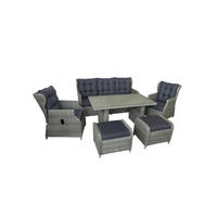 GARTEN-SITZGRUPPE Bilbao Braun Polyrattan für 7 Personen - Braun, Naturmaterialien - Green Spirit
