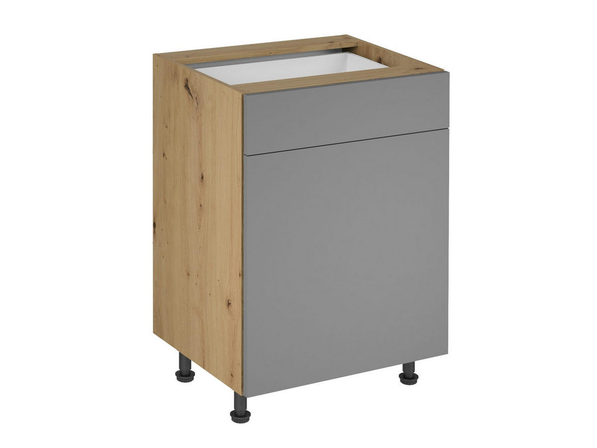 UNTERSCHRANK 60 cm – Nexa D60S1 – Beige / Griff aus Metall - Beige, Holzwerkstoff (60/82/47cm) - ROYAL24_MARKT