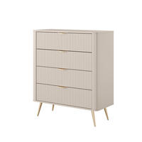 KOMMODE LANTANA 88,2/101,2/38cm mit 4 Schubladen Türen Beige - Beige, Holzwerkstoff (88.2/101.2/38cm) - MASSENO