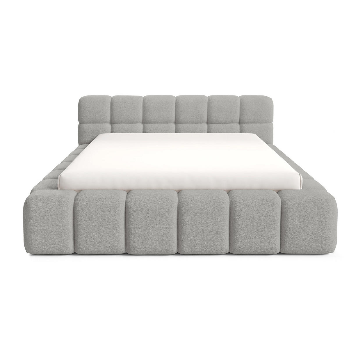 POLSTERBETT NUBO PREMIUM 160x200 cm mit Bettkasten – Stoff QUELLE 83 - Grau, Holz (160/200cm) - Dekori_Interiors