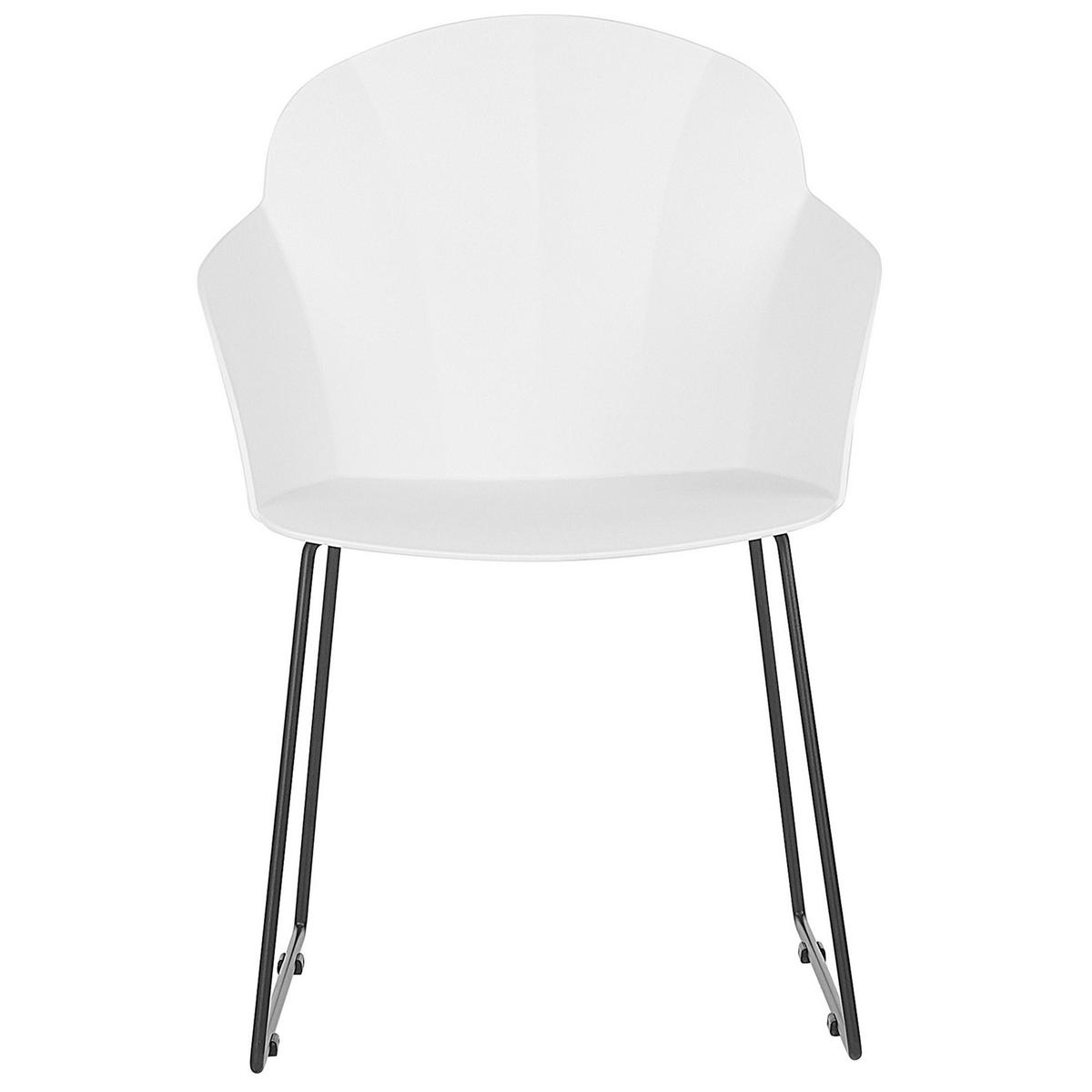 ÉTKEZŐSZÉK 2 darabos Szett Műanyag Fehér Sylva - fehér, műanyag/fém (58/85/54cm) - Beliani