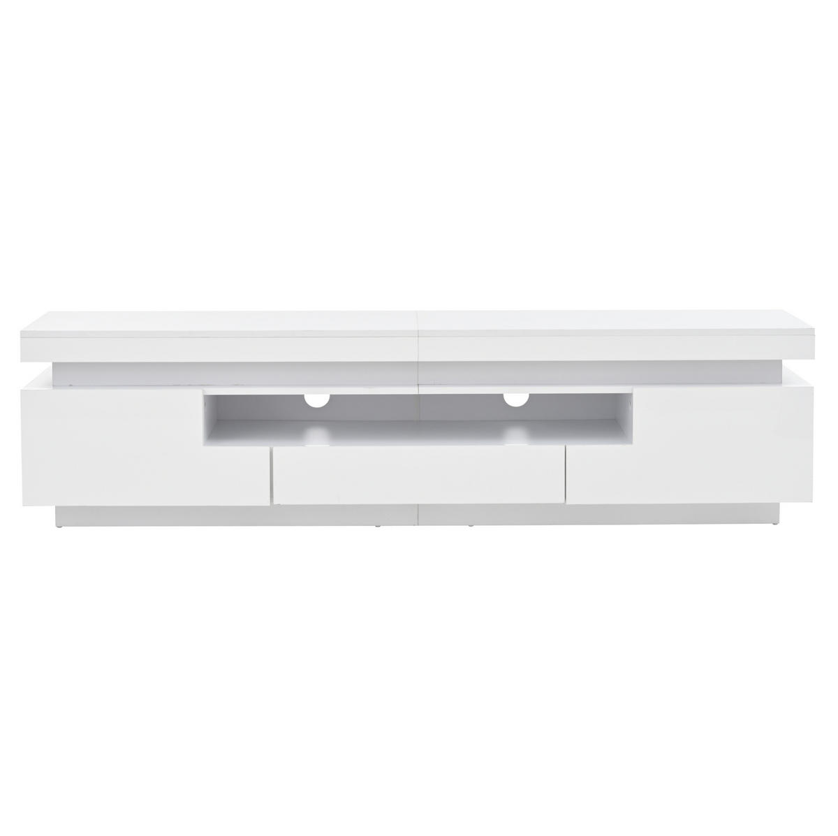 ORMARIĆ za TV 175/38/45 cm bijeli od iverice s LED rasvjetom i 2 ormarića - bijela, drvni materijal (175/45/38cm) - OKWISH