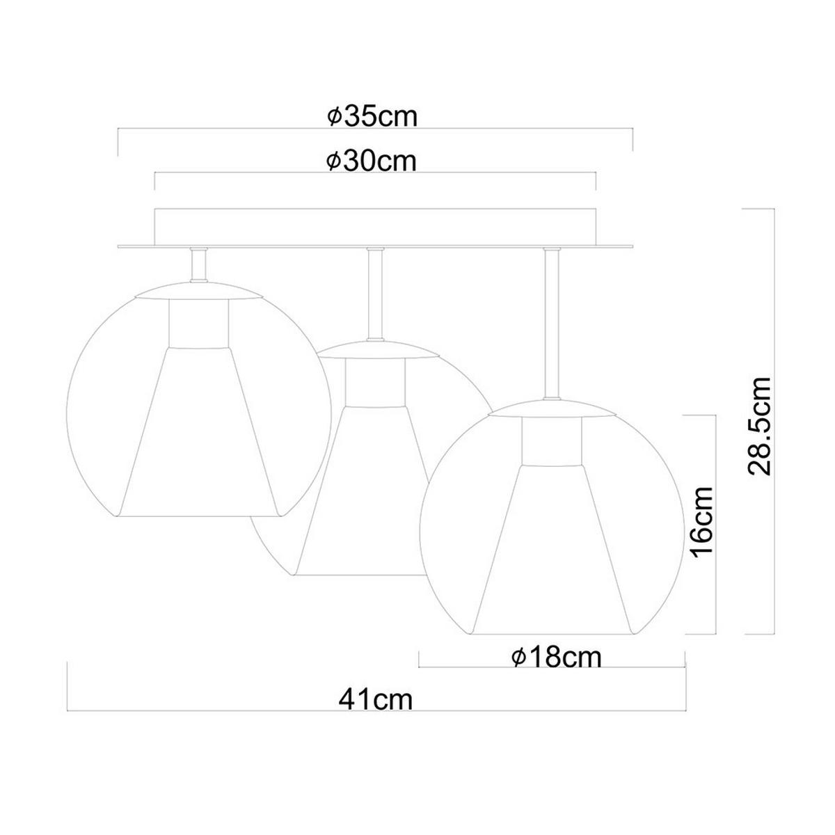 DECKENLEUCHTE LED BARRY Metall/Glas, verchromt, 3-flammig - Silberfarben, Glas (41/41/28.5cm) - Globo Lighting