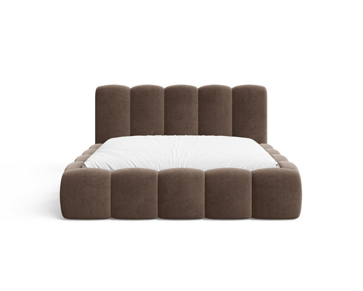POLSTERBETT - Bett 18 - 180x200 - Schokoladenbraun (Riviera 28) - Dunkelbraun, Holzwerkstoff (180/200cm) - Möblo