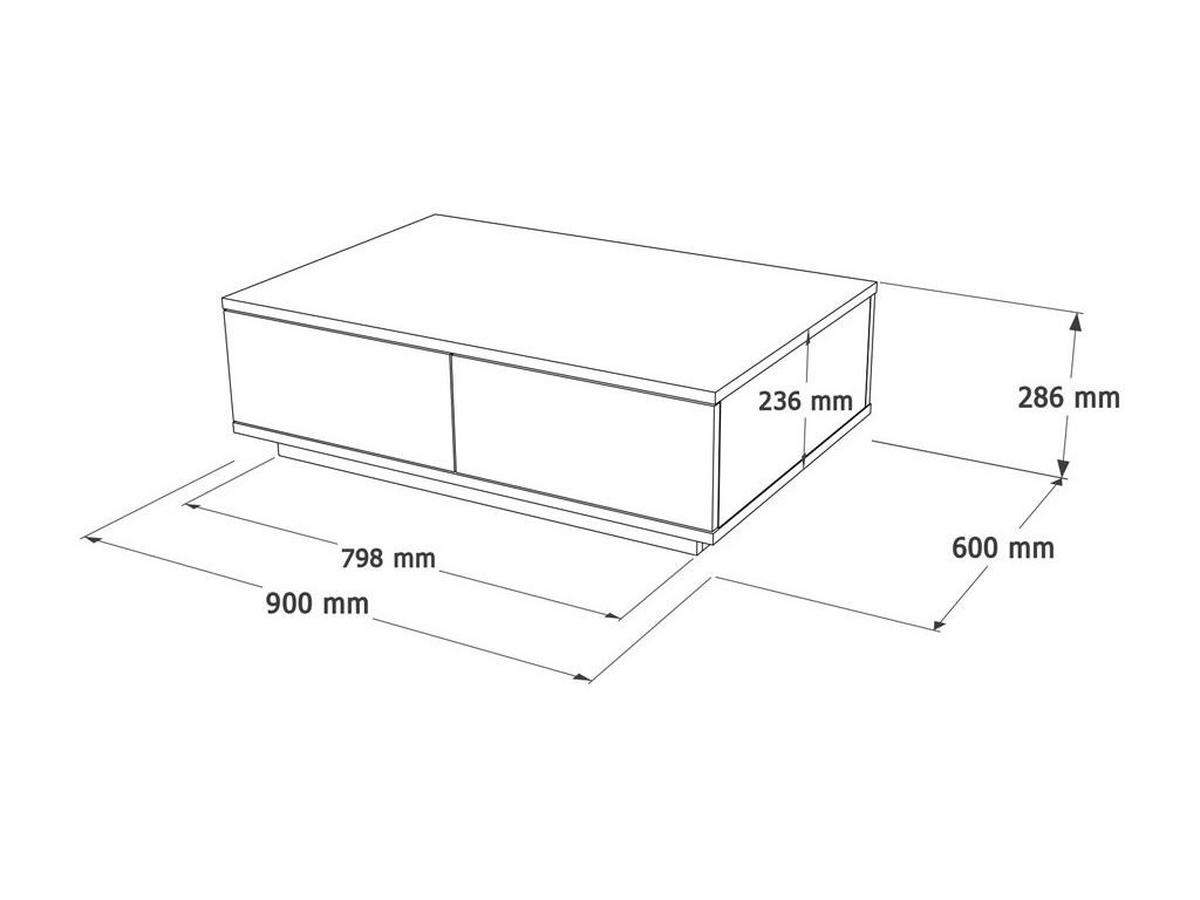 COUCHTISCH mit 2 Türen - Holzfarben & Anthrazit - LOTULA - Anthrazit, Holz (90/60/28.6cm) - Vente-Unique