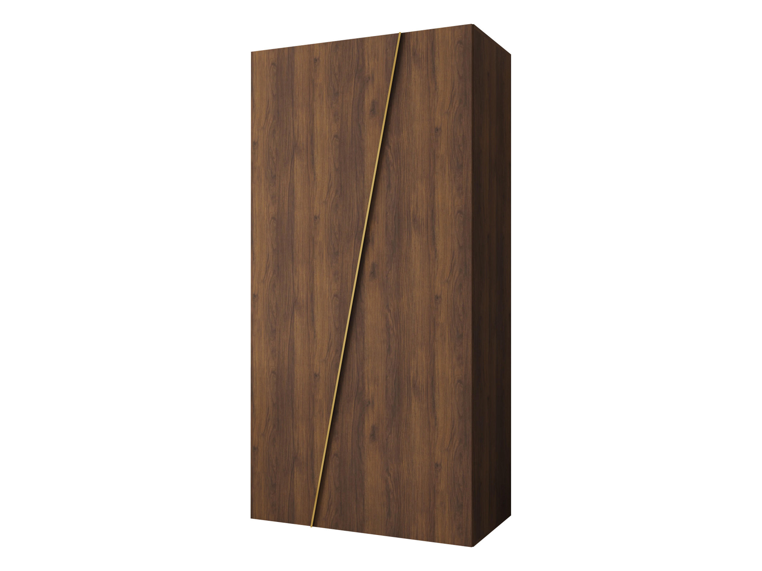 DREHTÜRENSCHRANK Zen 100 cm - Goldfarben/Nussbaumfarben, Holzwerkstoff/Kunststoff (100/202/50cm) - MIRJAN24