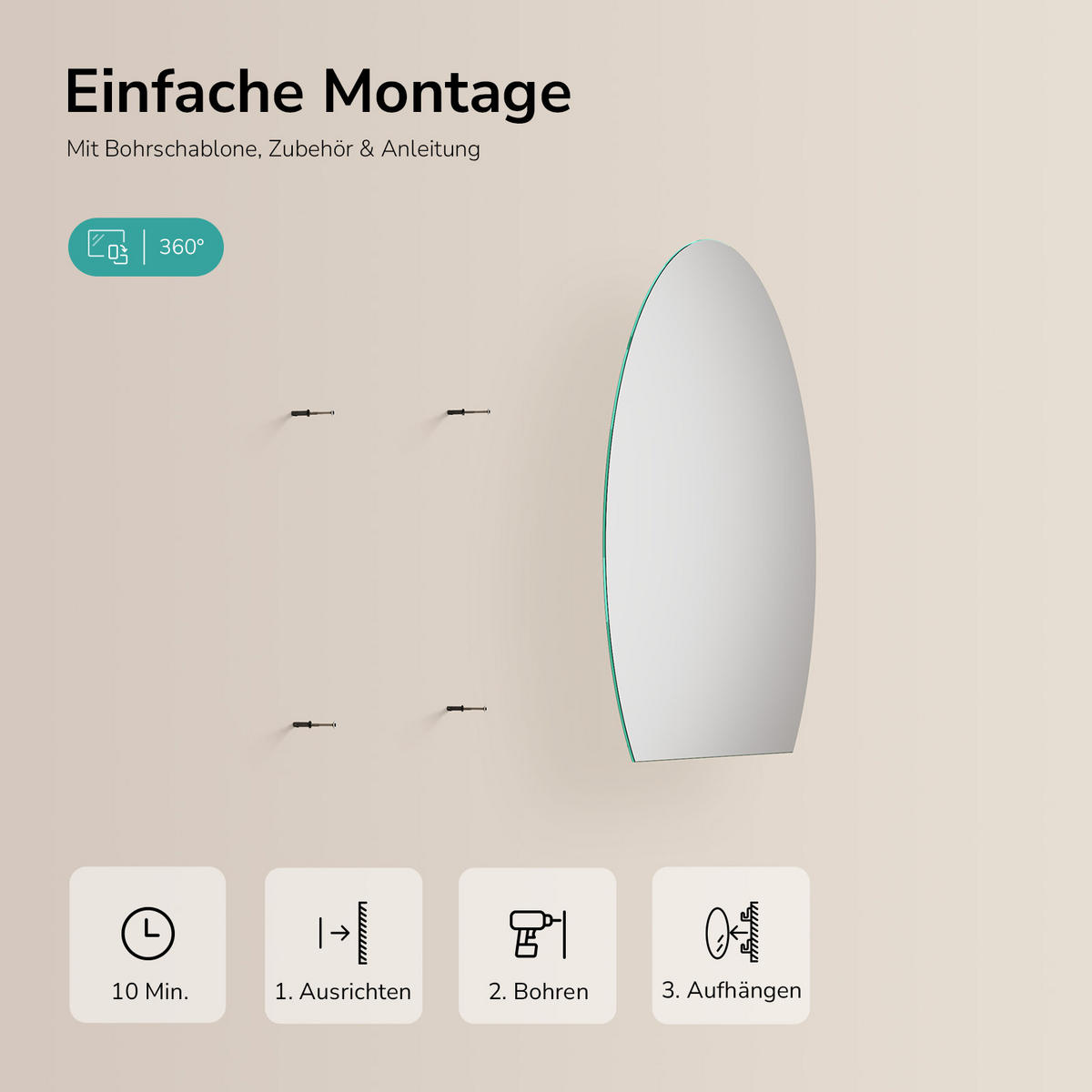 OGLINDA de baie cu LED-uri 70/62/1 cm - transparent, sticlă (70/62/1cm) - EMKE