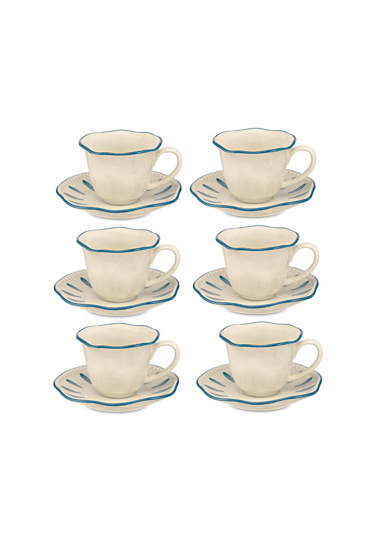 ESPRESSOTASSE mit Untertasse Domitilla Nachtblau - Multicolor, Keramik (0.09L) - Rose & Tulipani