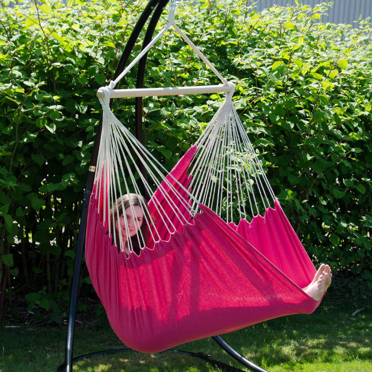 XXL-HÄNGESESSEL 185/130 cm Belastbar bis 150 kg Magenta - Rot, Textil (130/155/185cm) - Amanka