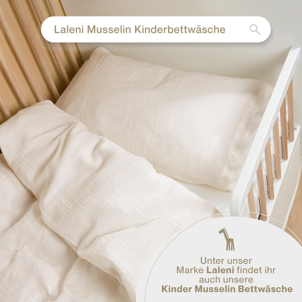 BETTWÄSCHE Musselin, 100% Baumwolle, 155/220 cm & 40/80 cm - Beige, Textil (155/220cm) - Blumtal