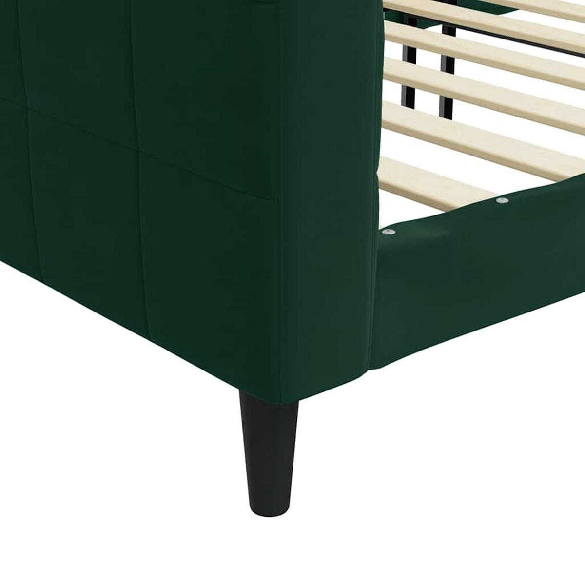 TAGESBETT Dunkelgrün 100/200 Cm Samt - Grün, Textil (100/200cm) - vidaXL