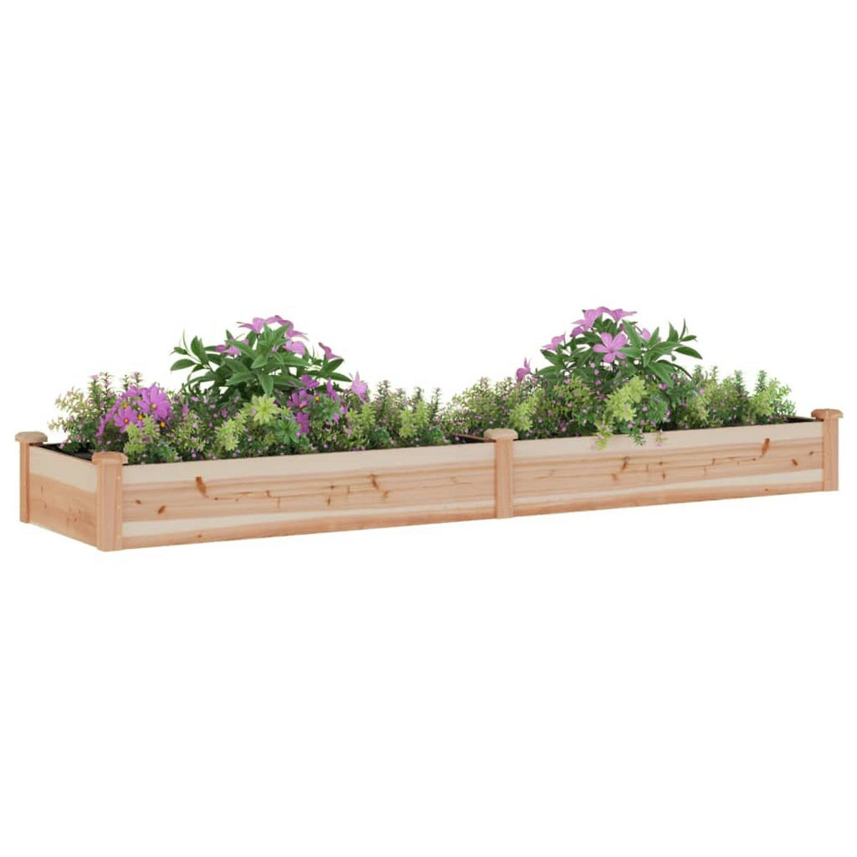 HOCHBEET mit Einsatz 240x60x25 cm Massivholz Tanne - Naturfarben, Holz (60/25/240cm) - furnicato