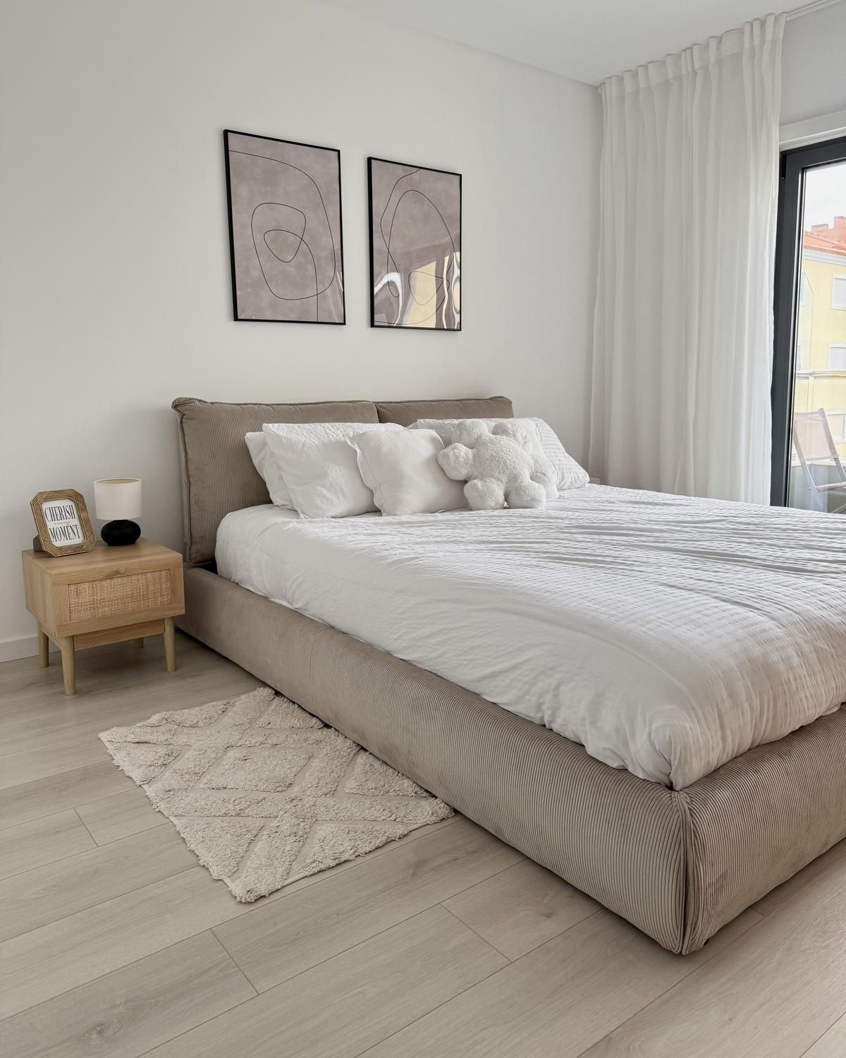 POLSTERBETT mit Lattenrost 160x200 cm Beige Vinay - Taupe, Textil (160/200cm) - Beliani