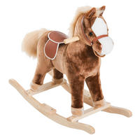 KINDER SCHAUKELTIER, Braun, Plüsch+ Pappel - Braun, Holz (33/62/74cm) - HOMCOM