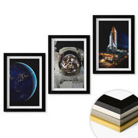 WANDBILDER 3er-Set - 20x30 cm Schwarzer Rahmen - Weltraum Erde Astronaut Rakete - Schwarz, Kunststoff (20/30cm) - ArtPrintCave