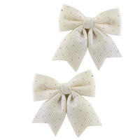 SCHLEIFE Santa Lila 2er Set Weiß 13,5x14,5x1 cm Kunststoff - Weiß, Kunststoff (14.5/1/13.5cm) - Mondex