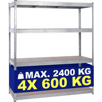 LAGERREGAL 160/60 cm Metall Silber - Silberfarben, Metall (160/180/60cm) - CLP