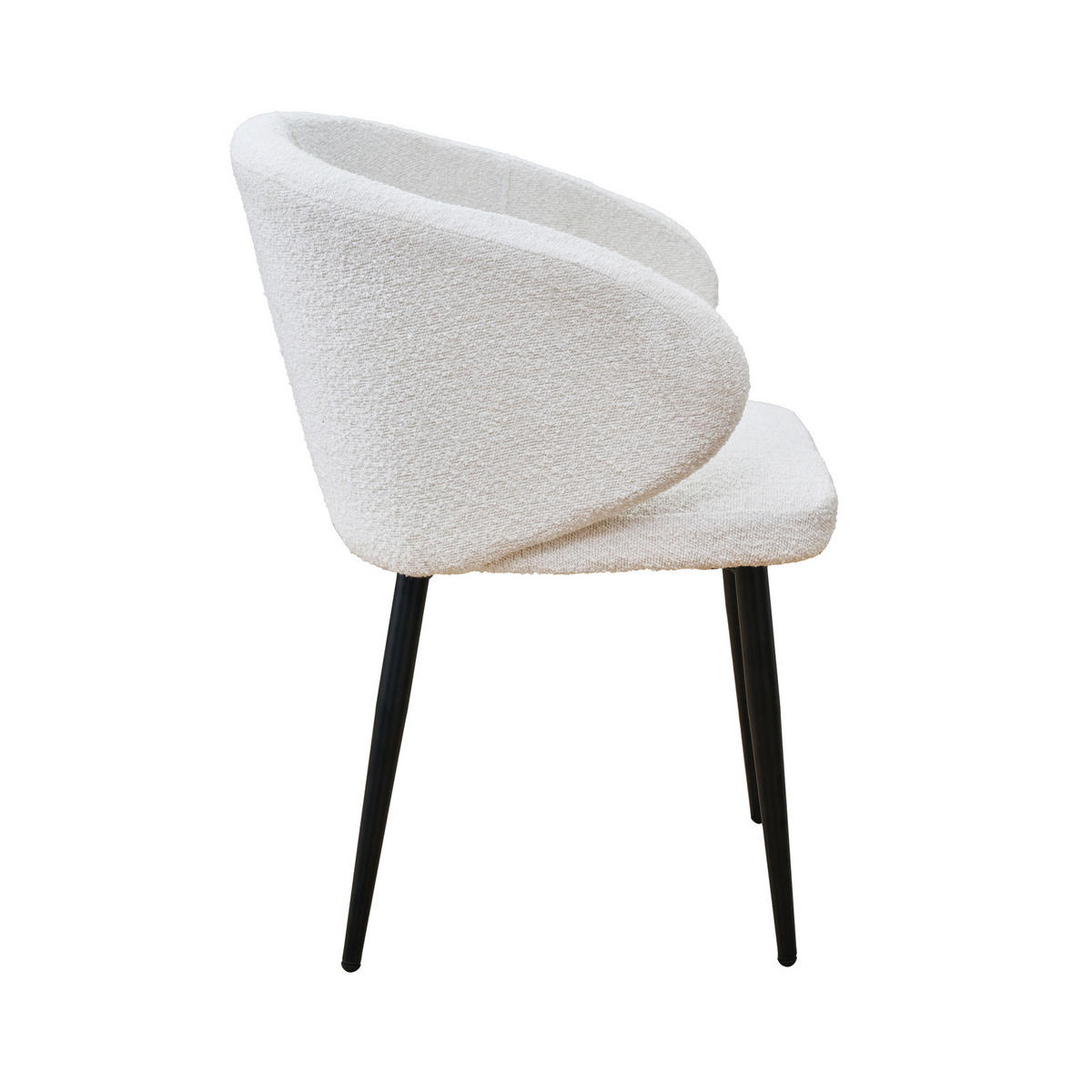 ESSZIMMERSTÜHLE AUDREY (2er Set) - Schwarz/Weiß, Textil/Metall (57/77/56cm) - SVITA
