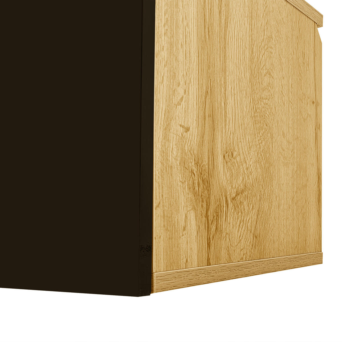 TV-MÖBEL Schwarz und Holzfarbe 180/35/30 cm - Schwarz, Holzwerkstoff (180/30/35cm) - PANGIVO