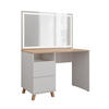 SCHMINKTISCH Karen Weiß/Artisan 110 cm mit LED-Spiegel - Weiß/Eiche Artisan, Holzwerkstoff (110/75/55cm) - Vicco
