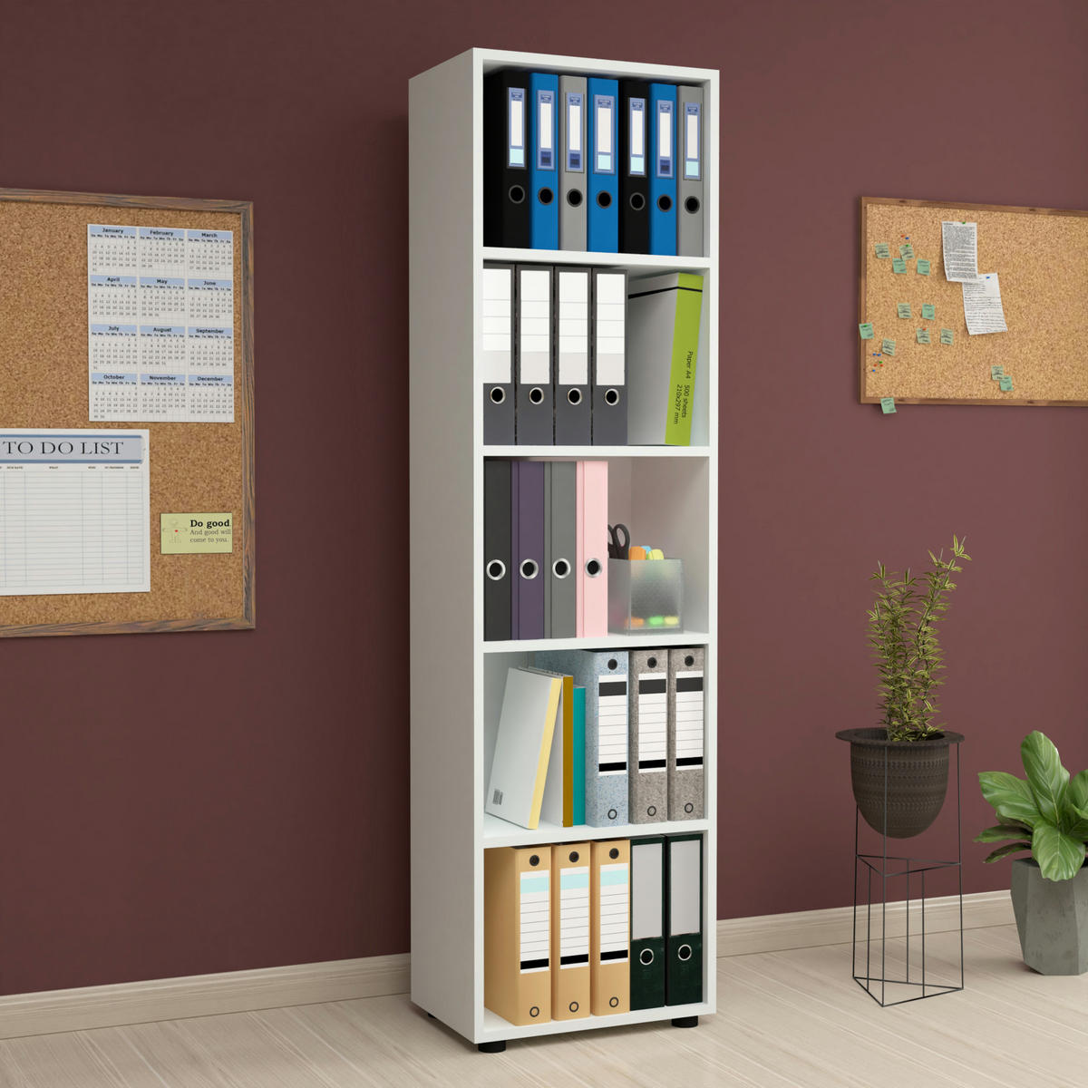 BÜCHERREGAL Vara - Weiß, Holzwerkstoff (49/178/30cm) - [en.casa]