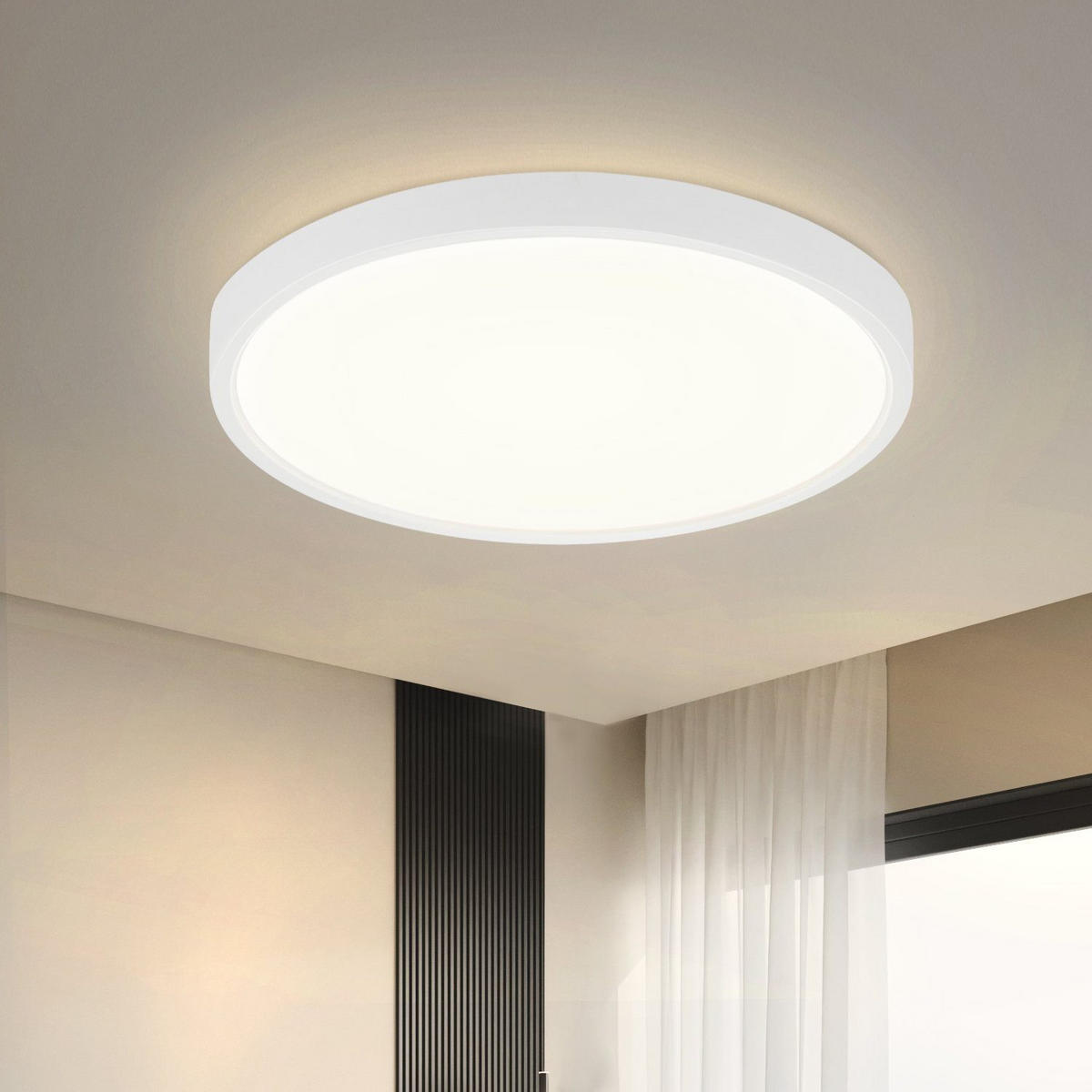 LED-DECKENLEUCHTE Berlin 22 cm - Weiß, Kunststoff (22/22/2.5cm) - Nettlife