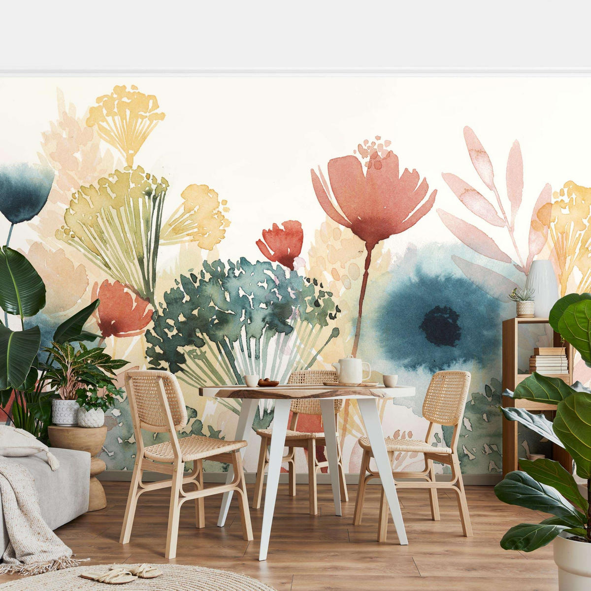 FOTOTAPETE Wildblumen im Sommer I 336/225 cm - Weiß, Papier (336/225cm) - Bilderwelten