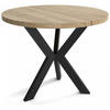 ESSZIMMERTISCH IDA, ausziehbarer Tisch Durchmesser: 100 cm bis 140 cm, Wohnzimmertisch Farbe: Hellbraun, mit Holzbeinen in Farbe Schwarz - Schwarz/Sonoma Eiche, Holzwerkstoff (100/100/75cm) - Sepro Meble