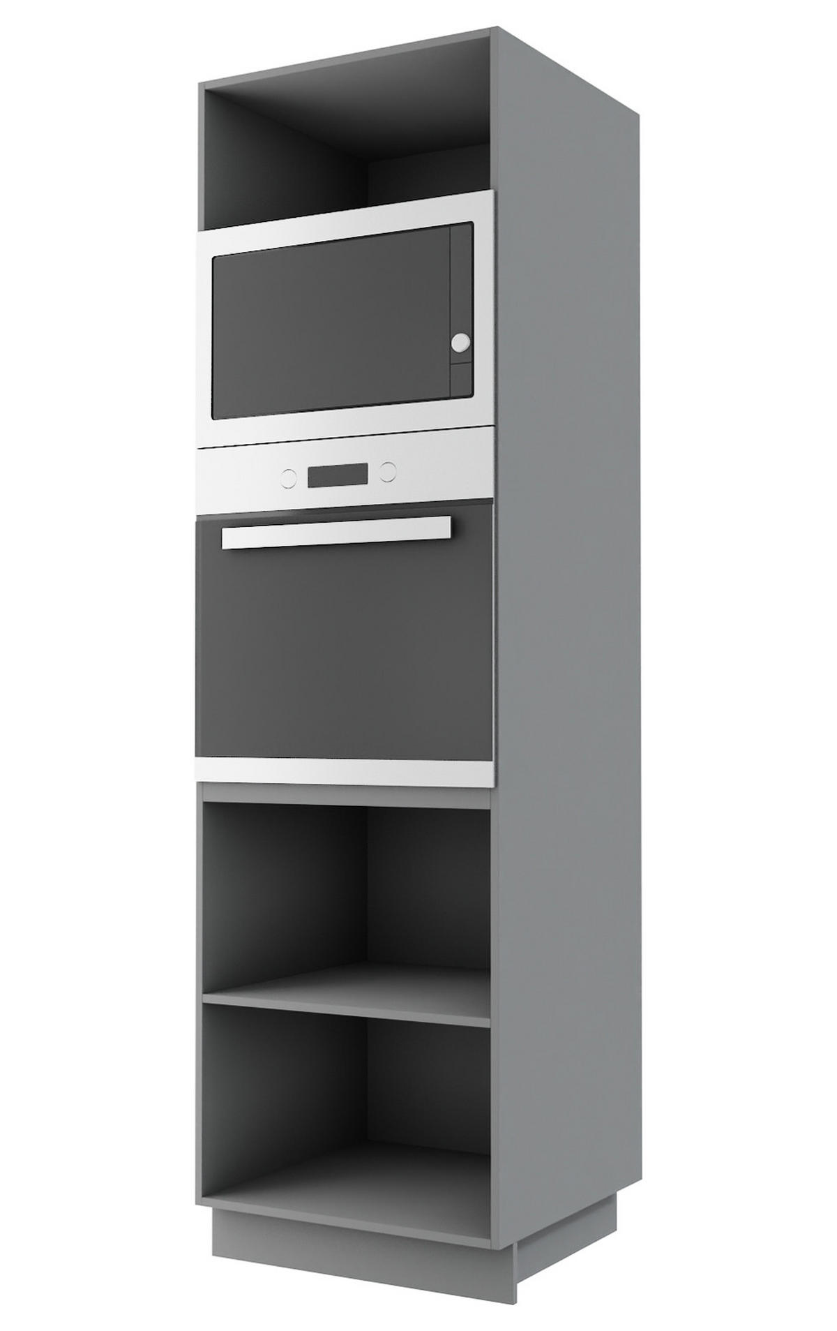 BACKOFEN-HOCHSCHRANK Kvantum D14/RU/60/207 Vanille Matt / Grau Matt 60 / 59 / 207cm - Creme/Grau, Holz/Holzwerkstoff (60/207/59cm) - Feldmann-Wohnen
