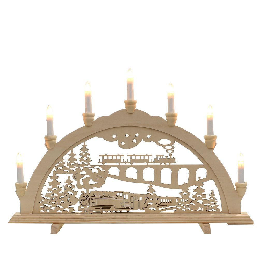 SCHWIBBOGEN Eisenbahn 7-flammig - Multicolor, Holz (0.1/1/0.1cm) - Dekoteam24