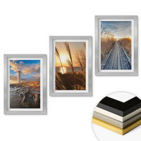 WANDBILDER 3er Set - 20x30 cm Silberner Rahmen - Leuchtturm-Grassteg - Silberfarben, Kunststoff (20/30cm) - ArtPrintCave