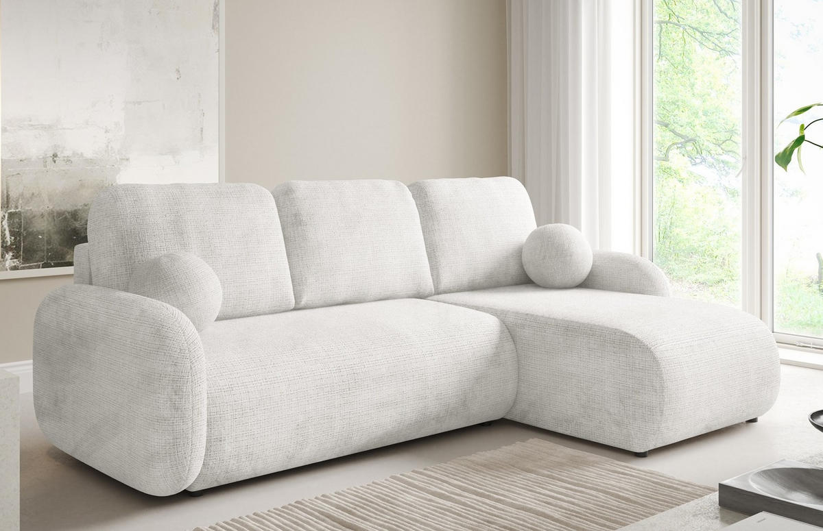 ECKSOFA Creme KOMA Mit Schlaffunktion - Weiß, Textil (228/147cm) - Sepro Meble