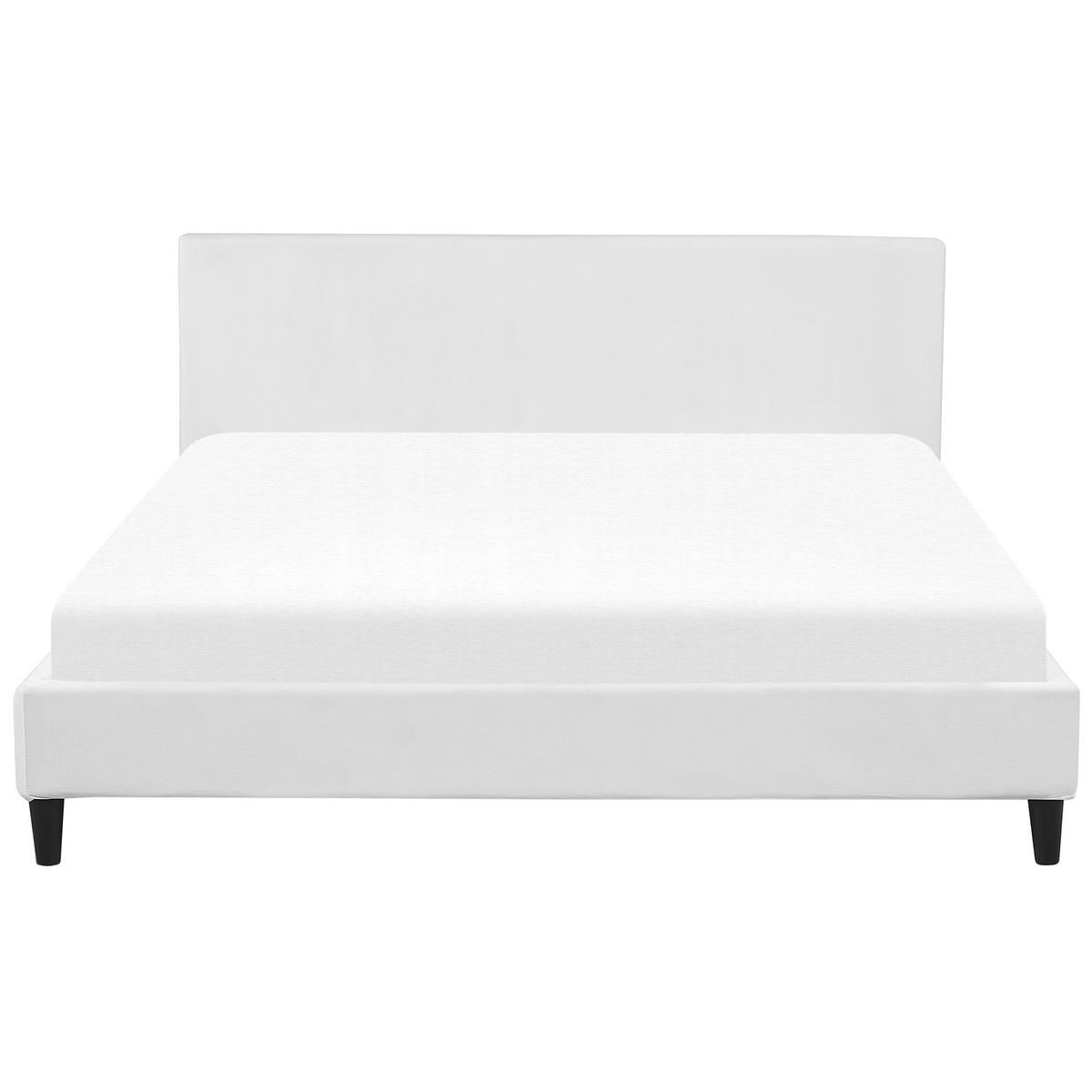 PAT TAPIȚAT 180/200cm alb Fitou - alb, material textil (180/200cm) - Beliani