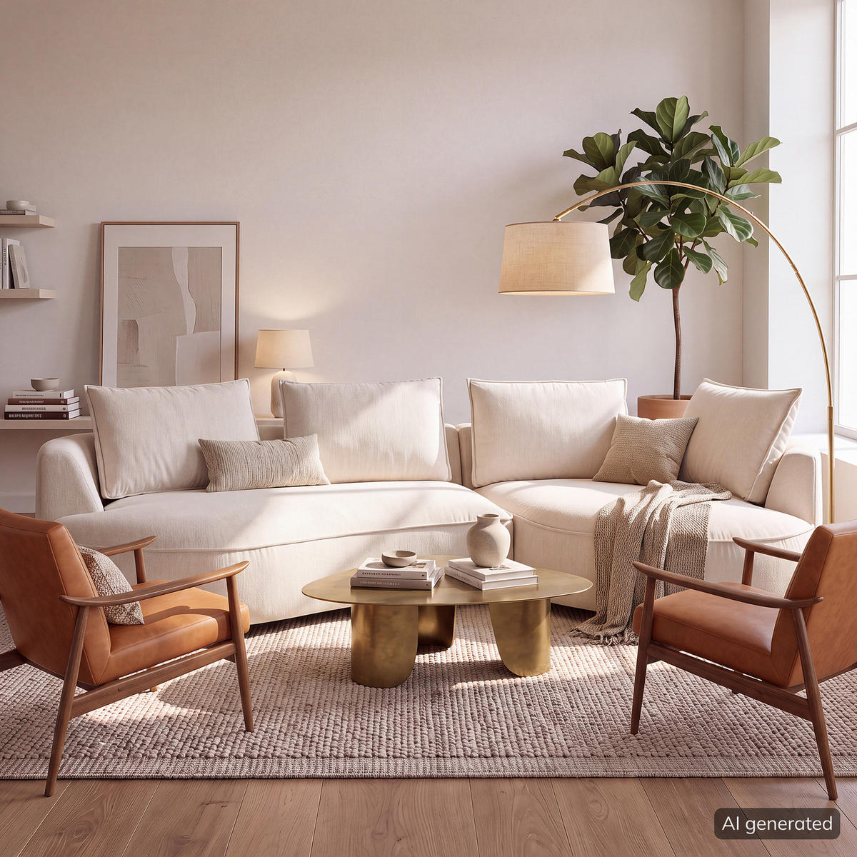BIGSOFA - Beige/Schwarz, Kunststoff/Textil (322/82/154cm) - home24