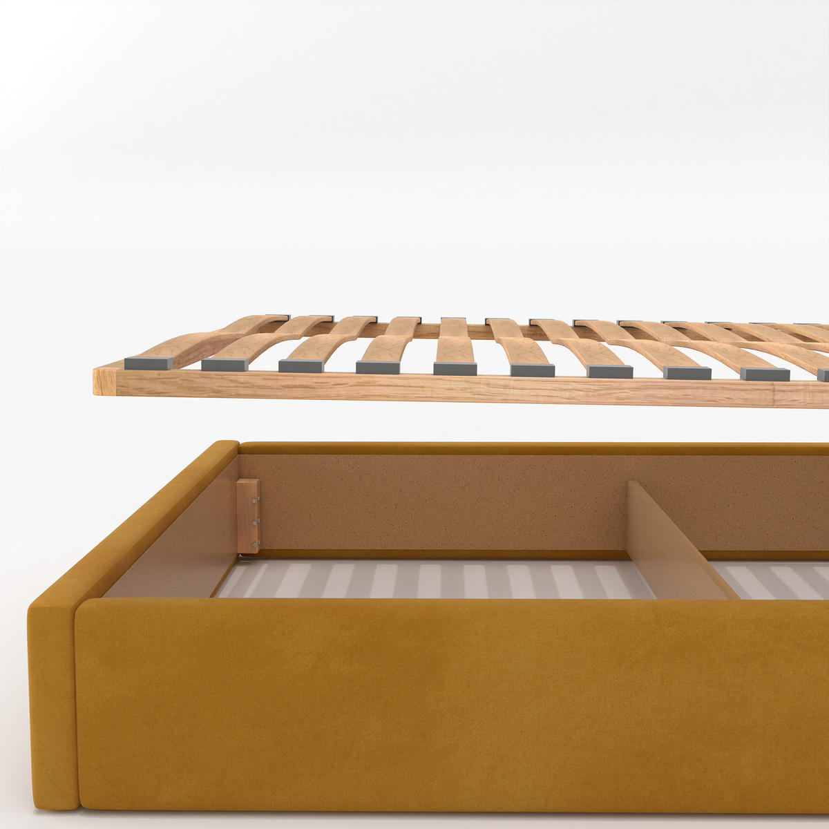POLSTERBETT 140x200cm Bett mit Stauraum Lattenrost Gelb - Gelb, Holz/Holzwerkstoff (140/200cm) - Muralo