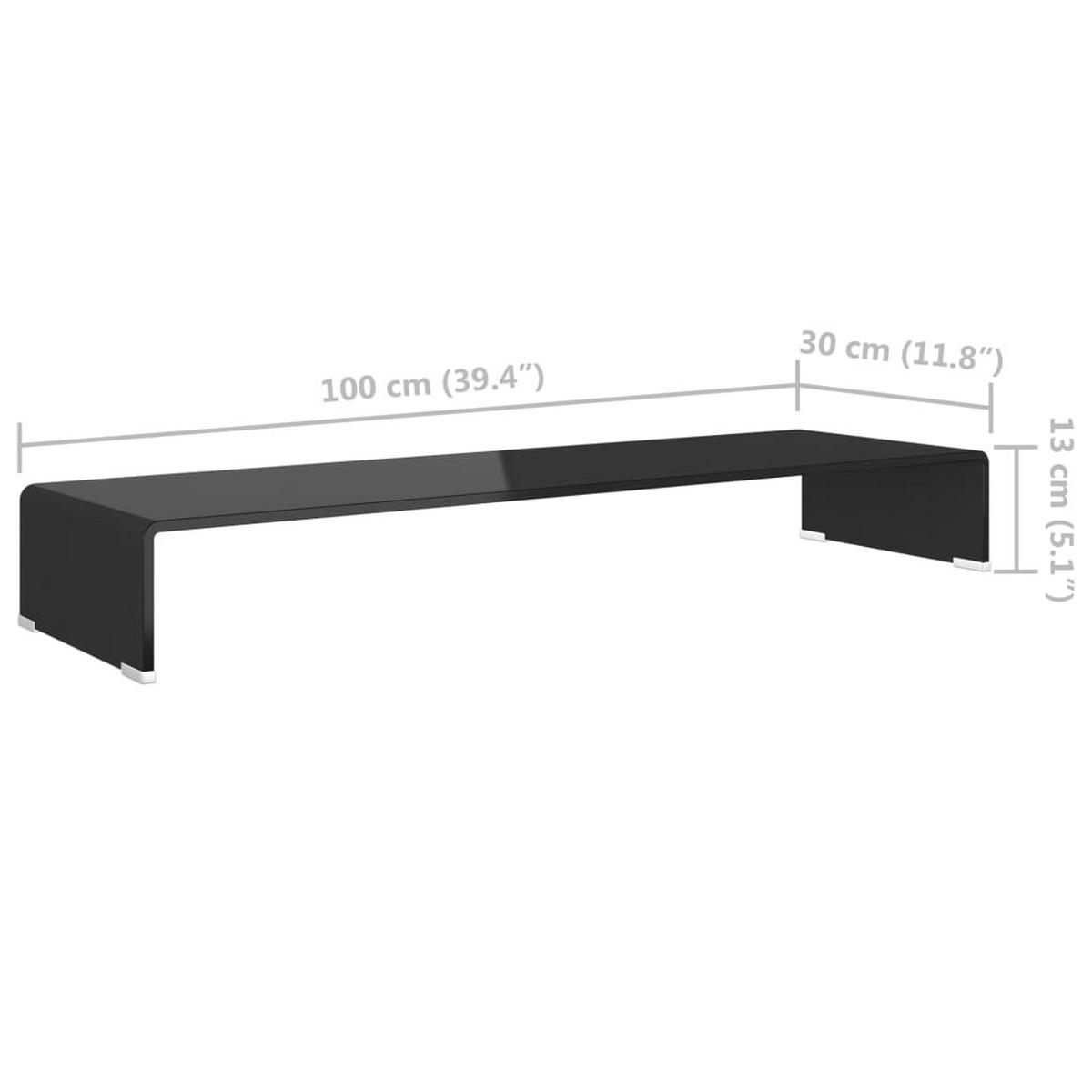 TV-TISCH/BILDSCHIRMERHÖHUNG Glas Schwarz 100/30/13 Cm - Schwarz, Glas (100/30/13cm) - vidaXL