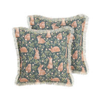 DEKOKISSEN 2er-Set Grün 45/45 cm Alstroemeria - Grün, Naturmaterialien/Textil (45/45cm) - Beliani
