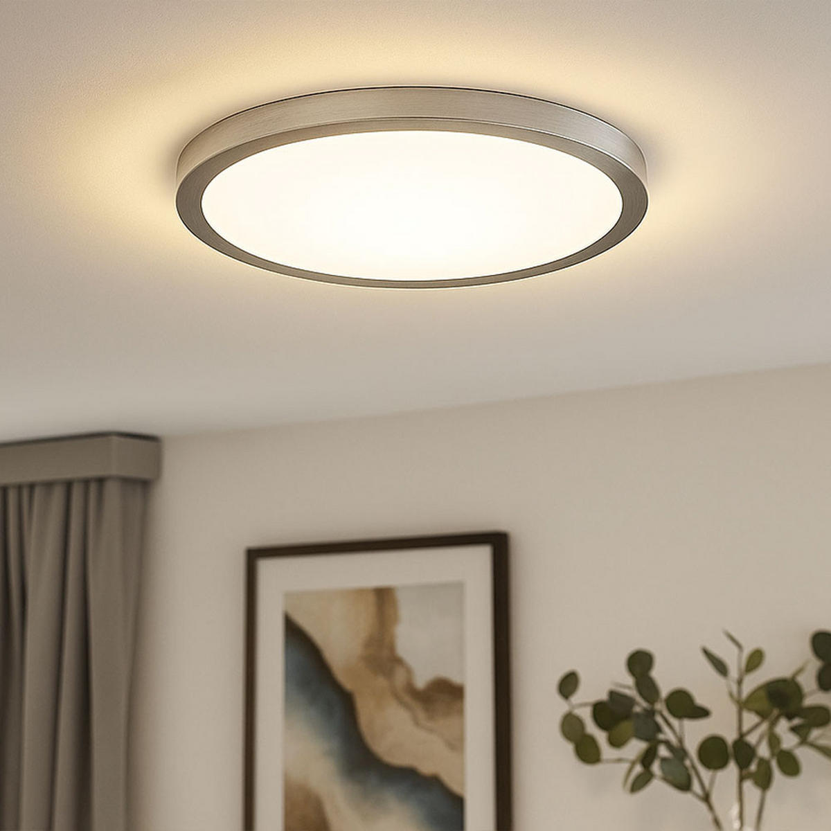 LED DECKENLEUCHTE Backlight Silber - Weiß, Kunststoff (42.5/42.5/3.4cm) - Briloner