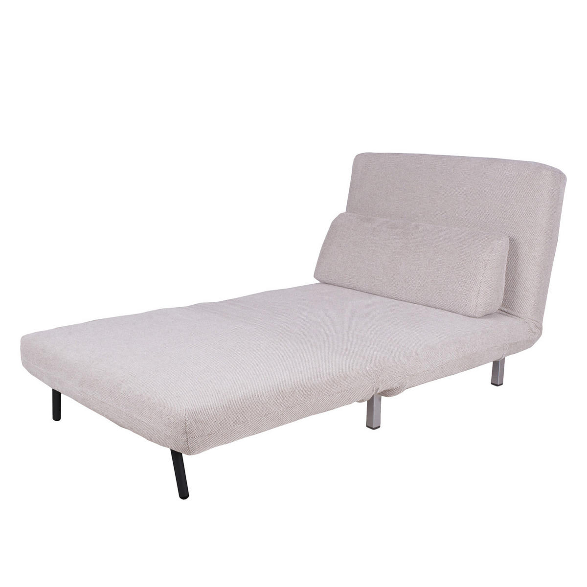 SCHLAFSESSEL - Beige/Silberfarben, Textil/Metall (92/78/85cm) - home24