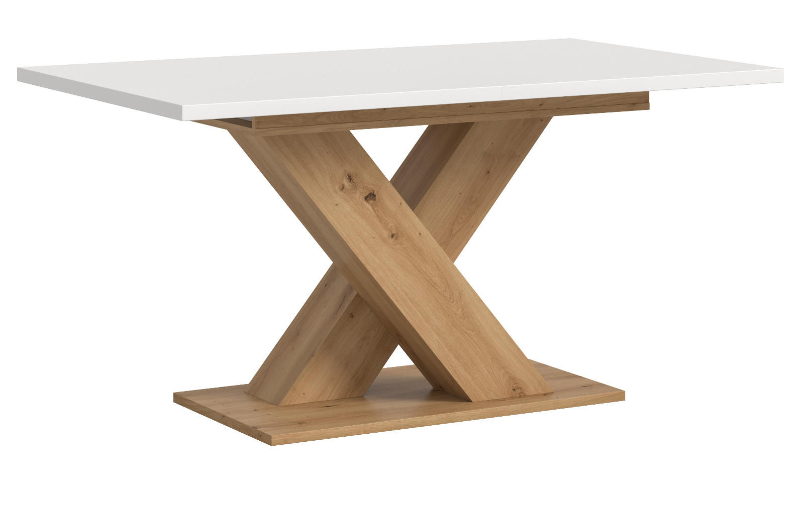 ESSTISCH weiß, Eiche Artisan, Küchentisch ausziehbar 150 - 190 cm - Eiche Artisan/Weiß, Holzwerkstoff/Metall (150/90/76cm) - Inn.Furn