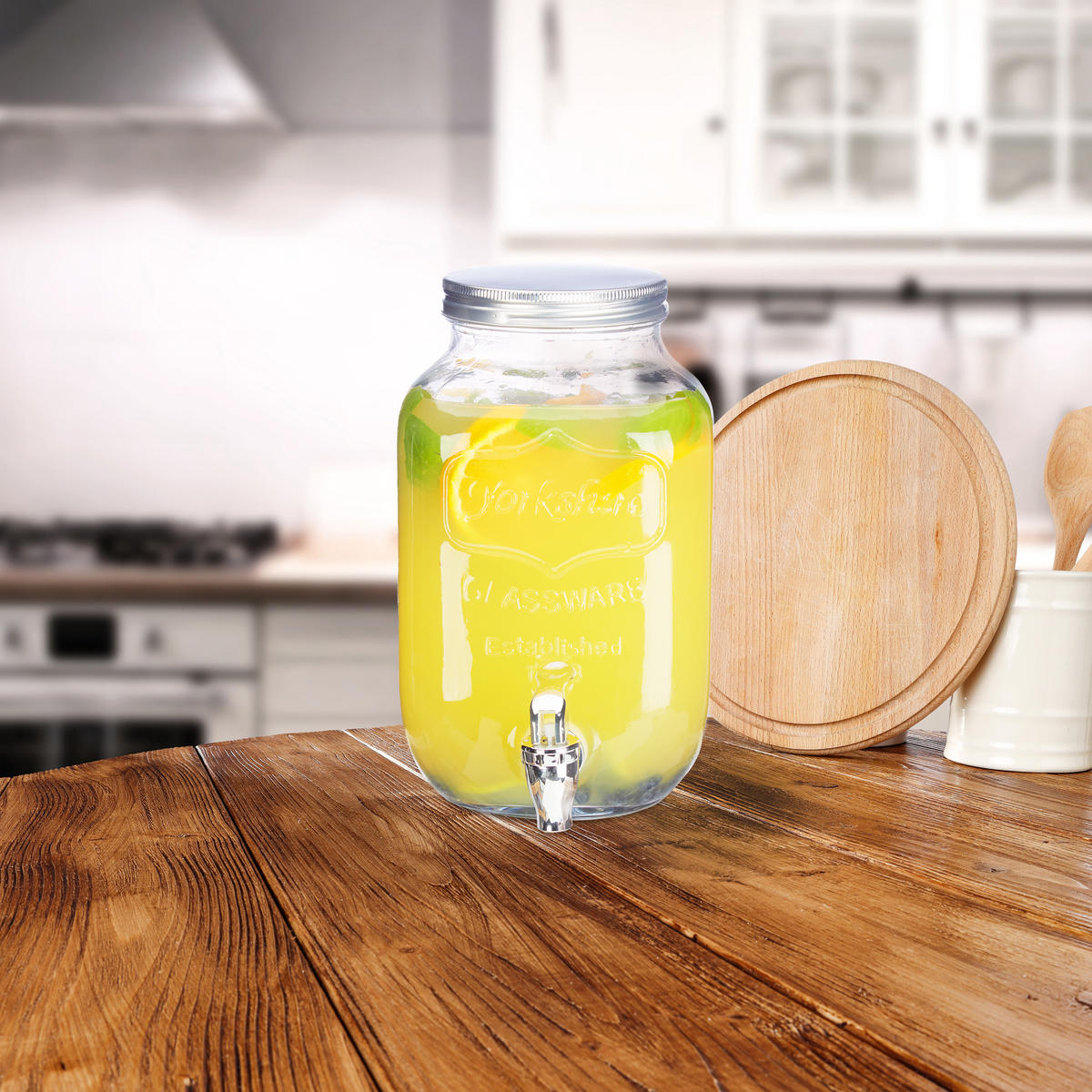 GETRÄNKESPENDER - Transparent, Glas/Kunststoff (3.5L) - Relaxdays