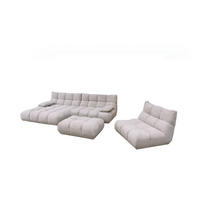 SITZGRUPPE VIVIEN 3ER SET Silber Cord (1er-Set) - Silberfarben, Kunststoff/Textil (359/85/510cm) - KAWOLA