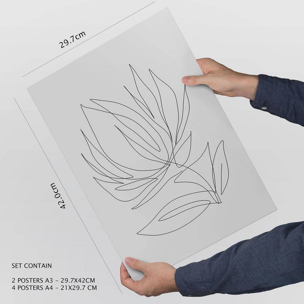 POSTER Set Mit 6 Fairer Fiore In Blume Zusammenfassung Ästhetische Dekorative Gemälde Für Ihr Wohnzimmer, Schlafzimmer, Zuhause A3 & A4 Rahmenlos - Klar, Papier (29/3cm) - Nacnic