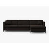 ECKSOFA ausklappbar rechts mit Container Gloria aus strukturiertem Stoff dunkelgrau 4 Sitzplätze - Dunkelgrau, Textil (170/260cm) - Micadoni