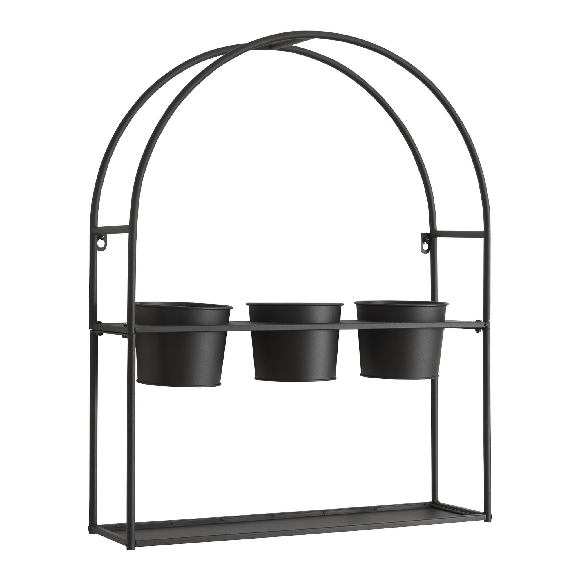 PFLANZENREGAL Merikarvia - Schwarz, Metall (52/65/15cm) - [en.casa]