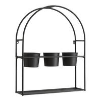 PFLANZENREGAL Merikarvia - Schwarz, Metall (52/65/15cm) - [en.casa]