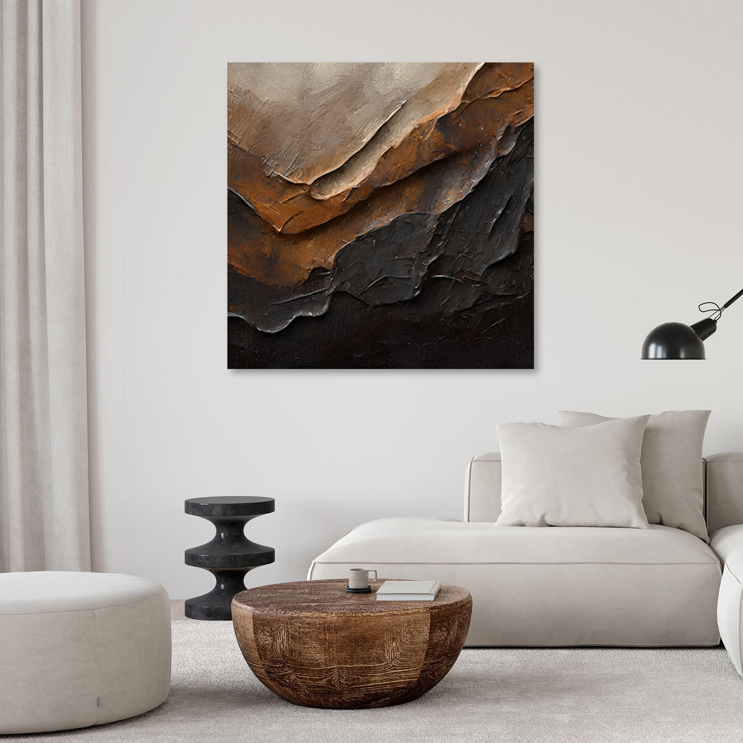 WANDBILD braune textur abstraktion 3d - Braun, Textil (50/50cm) - Feeby