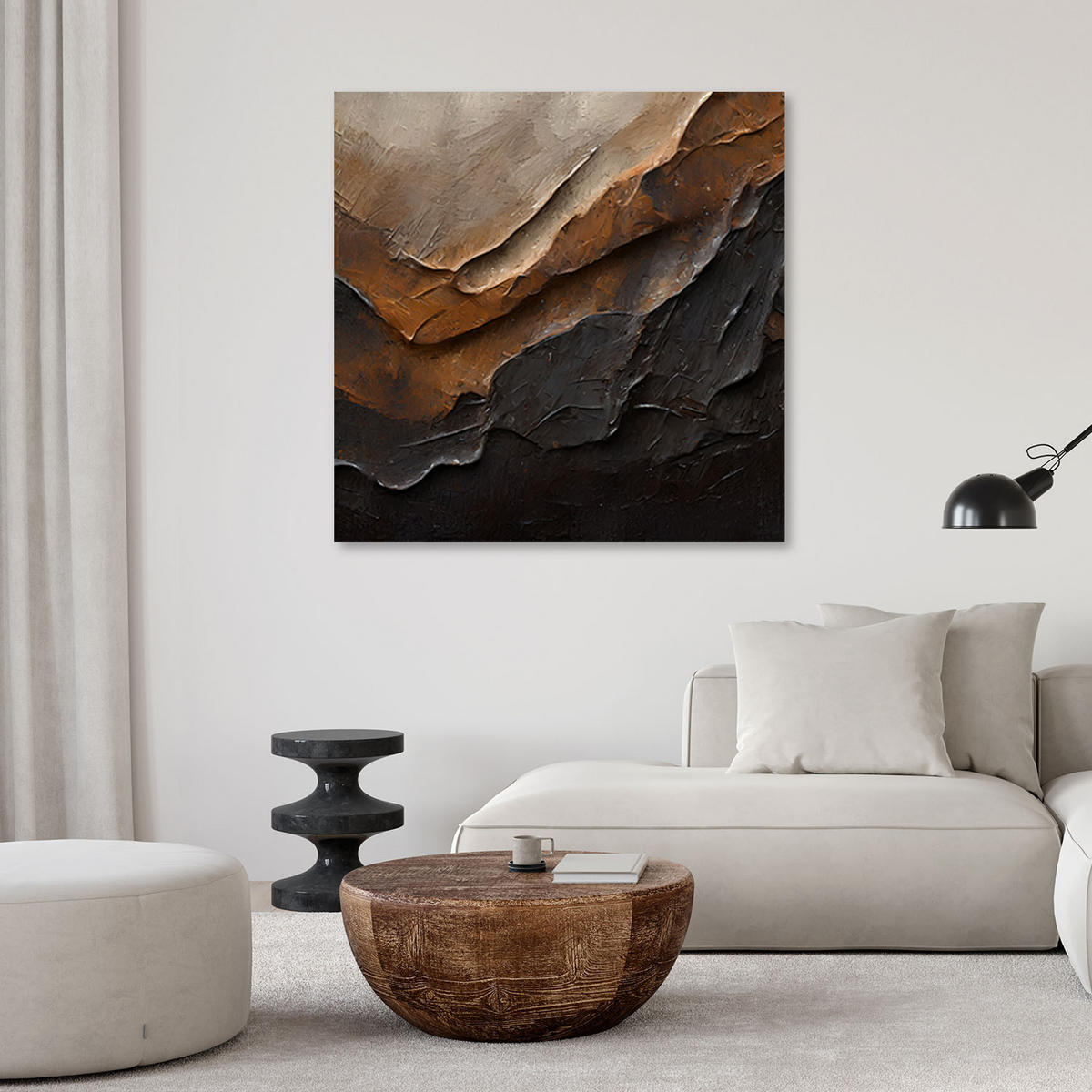 WANDBILD braune textur abstraktion 3d - Braun, Textil (50/50cm) - Feeby