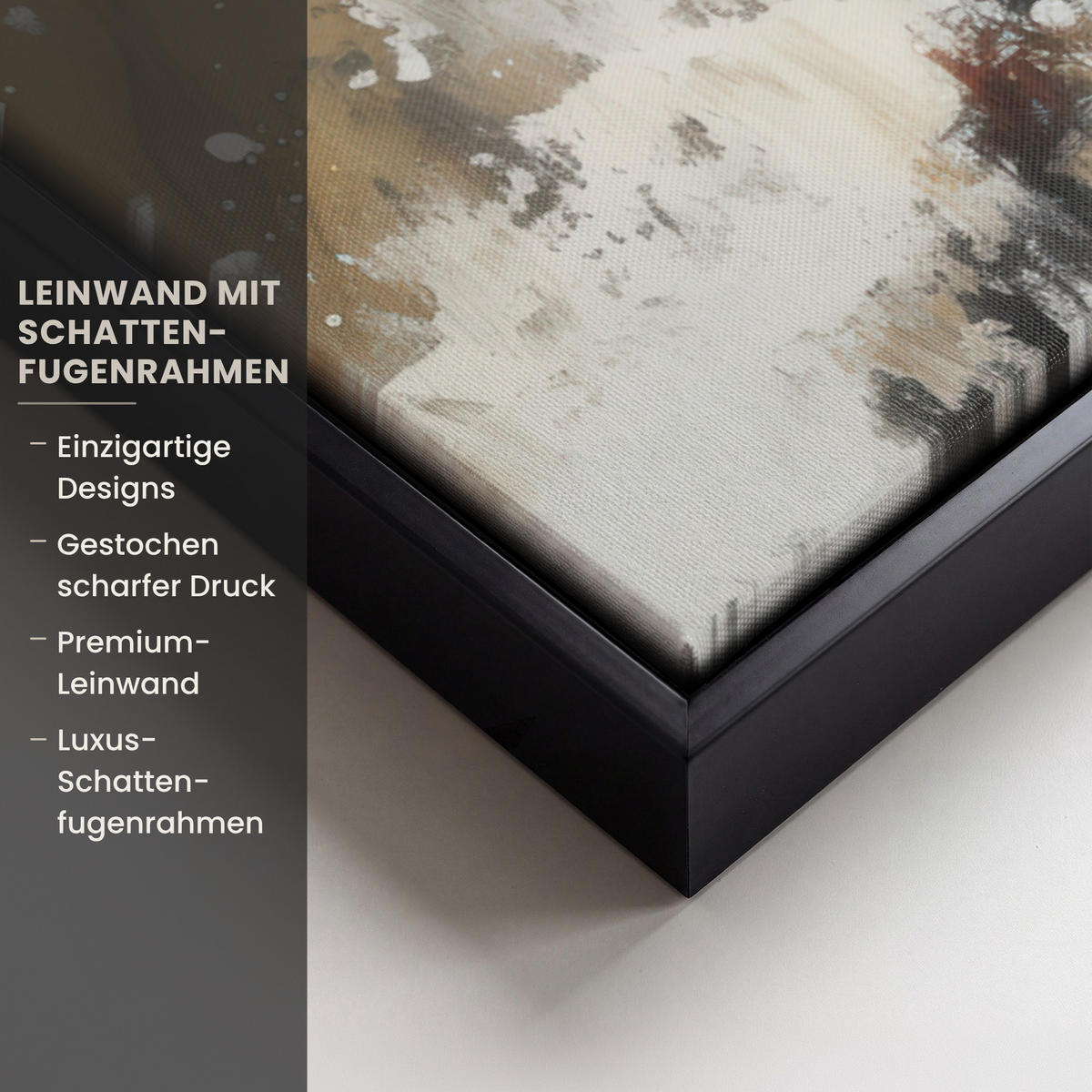 LEINWAND Bilder mit Rahmen - Schneemann - Winter - Schnee - Beige - 100x70 - Weiß, Textil (100/70cm) - MuchoWow