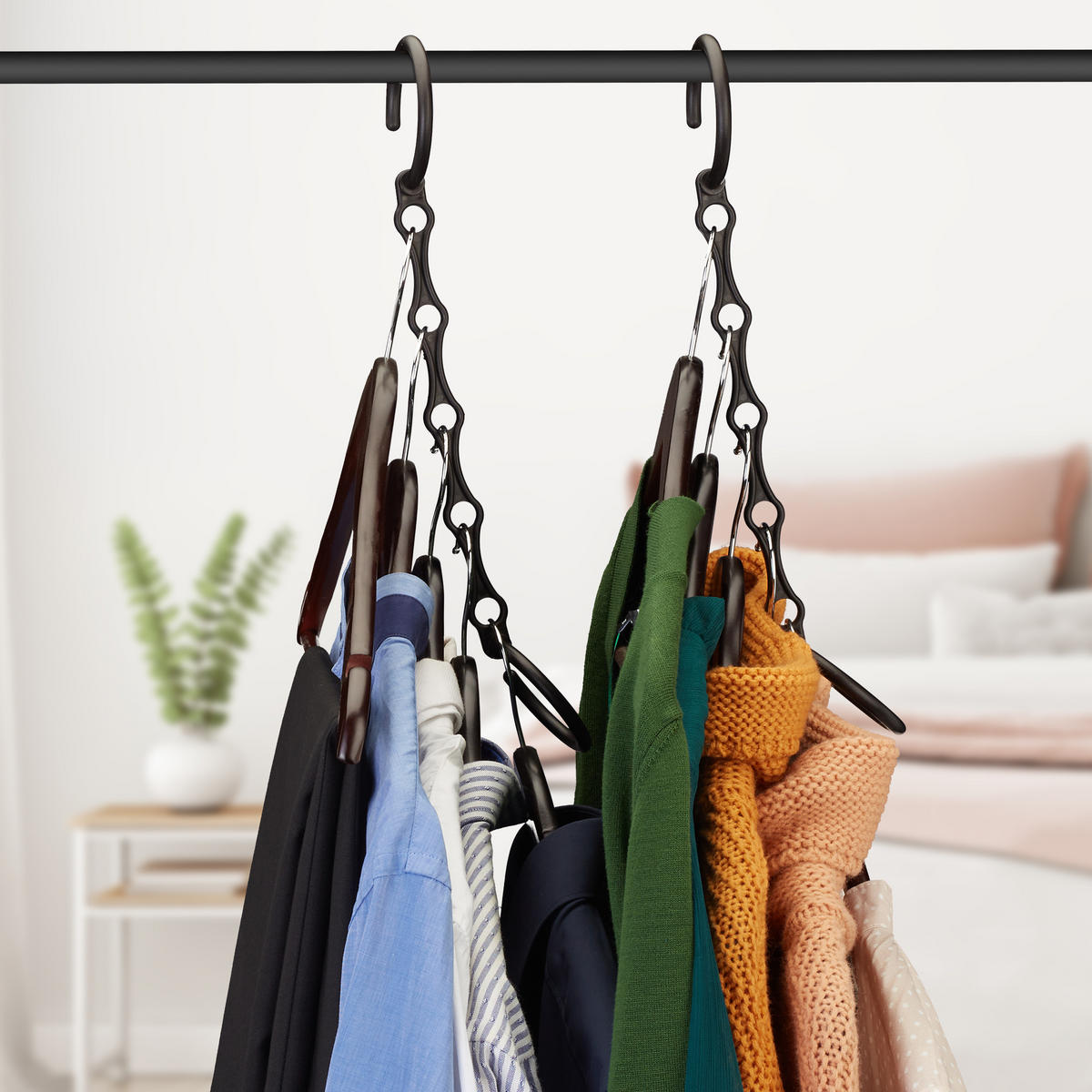 10XÚSPORNÉ vešiaky - čierna, plast (2cm) - Relaxdays